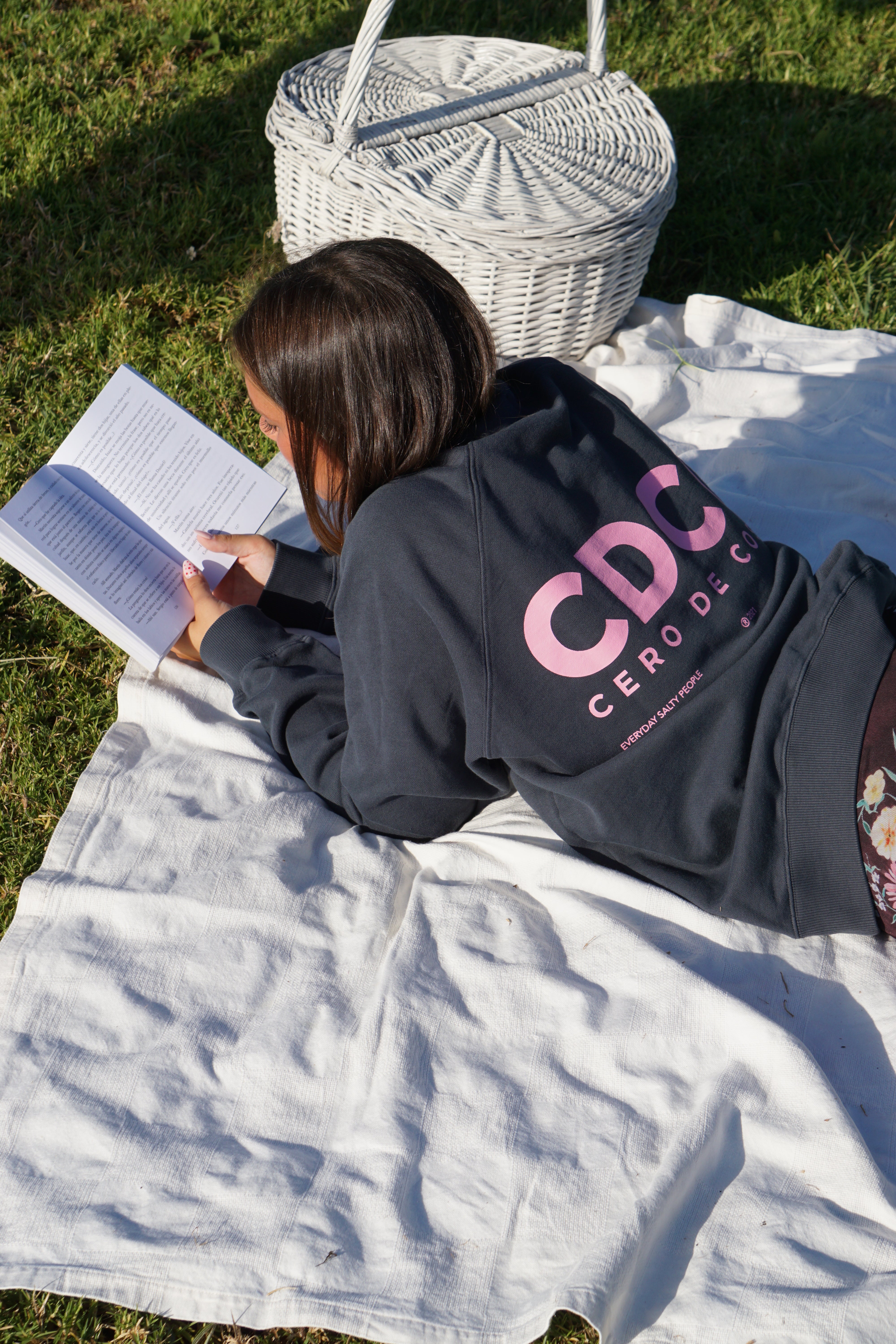 SUDADERA LOGO ANTRACITA/ROSA "CDC"